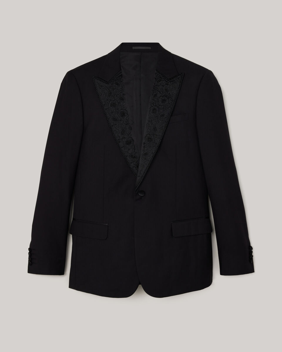 Limited Edition Tuxedo Jacket, Black Chintz, hi-res